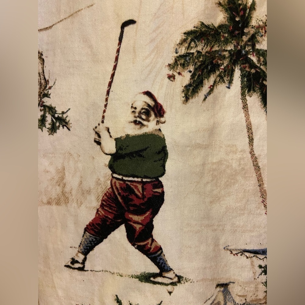 Christmas Santa Golf Button Up Shirt